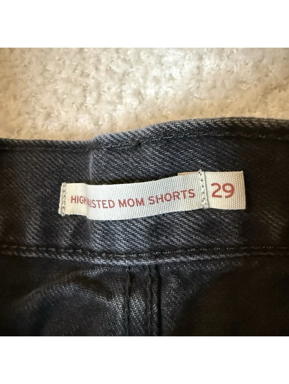 Levi’s High Waisted Mom Shorts Women’s 29 Black Denim High Rise WaterLess